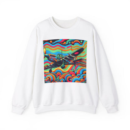 Colorful Retro Airplane Sweatshirt | Vintage Pilot Crewneck | Unisex Aviation Gift