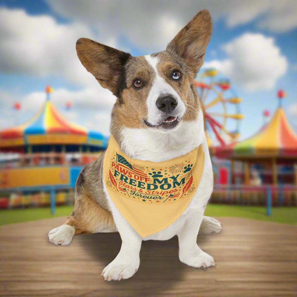 Freedom Dog Bandana – Funny Patriotic Pet Accessory for 4th of July, Stars & Stripes Outfit for Dogs, Liberty Party Apparel