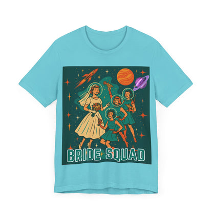 Retro Space Bride Squad Shirt – 1960s Sci-Fi Bachelorette Tee, Vintage Bridal Party T-Shirt, Outer Space Wedding Gift, Galaxy Bride Crew Outfit