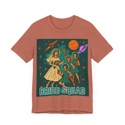 Retro Space Bride Squad Shirt – 1960s Sci-Fi Bachelorette Tee, Vintage Bridal Party T-Shirt, Outer Space Wedding Gift, Galaxy Bride Crew Outfit