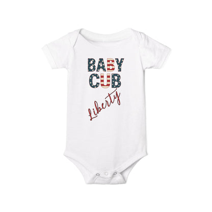 Baby Cub Liberty Bodysuit, Patriotic Baby Shirt for 4th of July, Family Matching Outfits & Summer Celebrations, Independence Day Infant One Piece, Newborn, Free Delivery