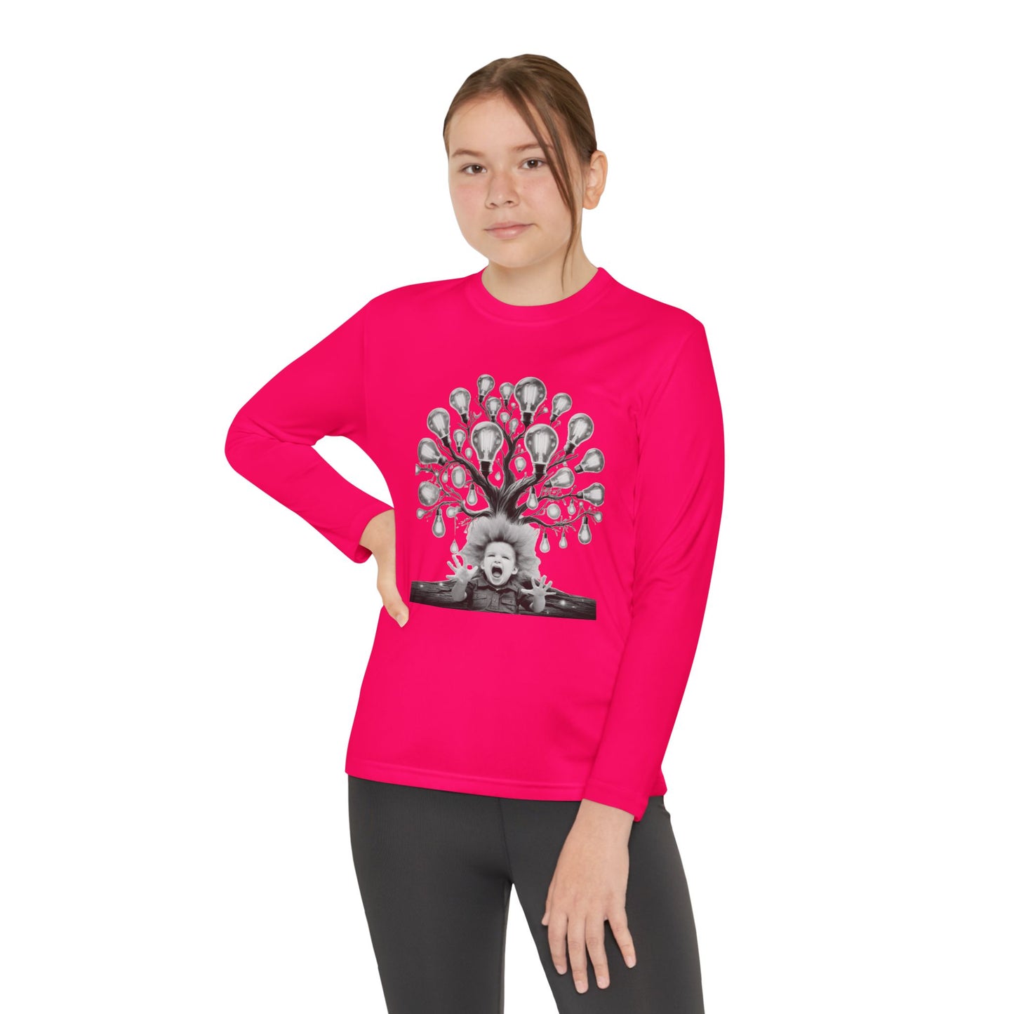 Surreal Young Einstein Design - Unique, fun and cool surreal designed long sleeved Tees for Young Kids