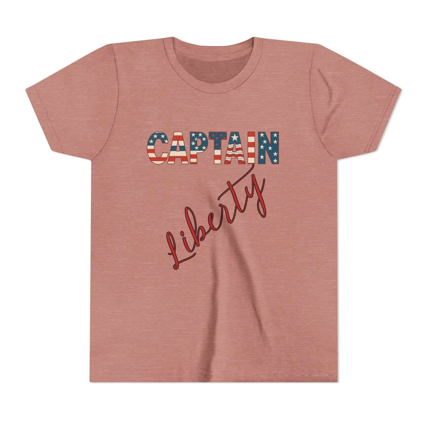 Captain Liberty Youth 4th of July Tee – Patriotic Kids Shirt for Independence Day, Summer BBQs & Family Matching Outfits, Free Delivery, Family Bundle Tee's