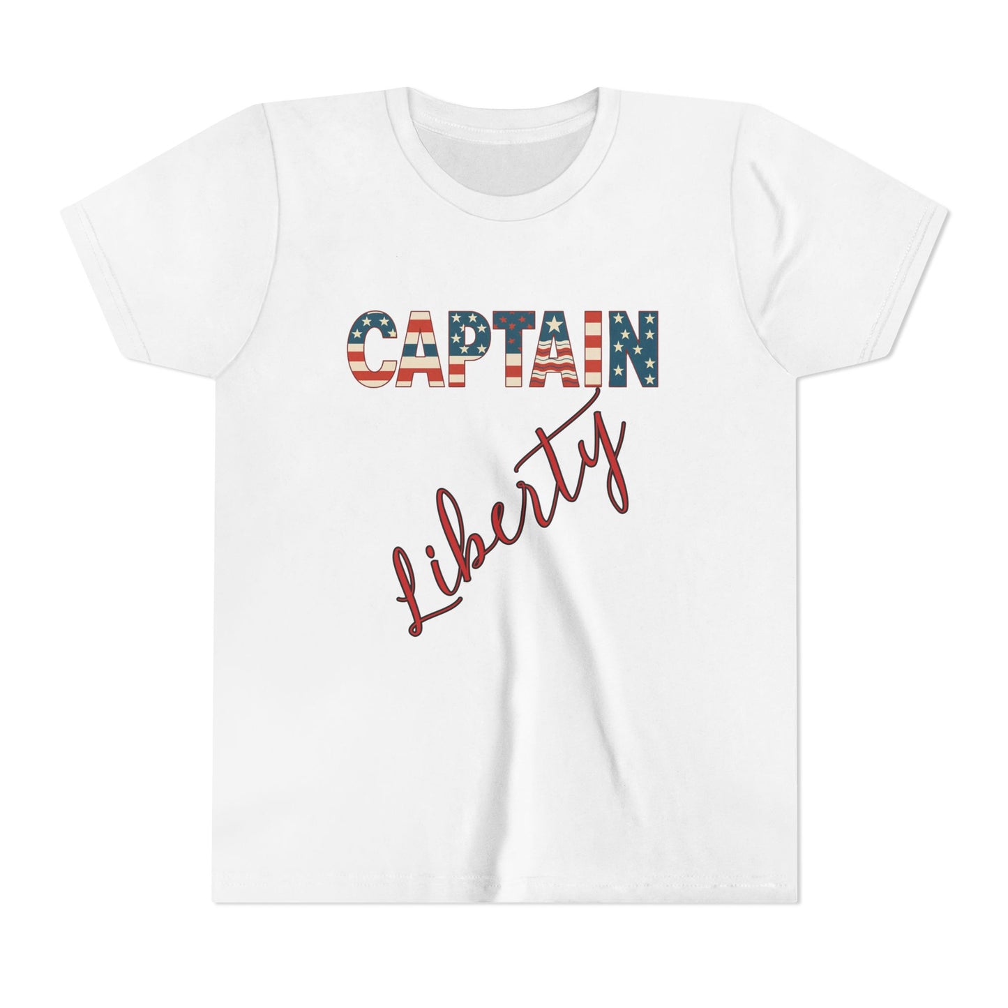 Captain Liberty Youth 4th of July Tee – Patriotic Kids Shirt for Independence Day, Summer BBQs & Family Matching Outfits, Free Delivery, Family Bundle Tee's