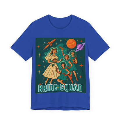 Retro Space Bride Squad Shirt – 1960s Sci-Fi Bachelorette Tee, Vintage Bridal Party T-Shirt, Outer Space Wedding Gift, Galaxy Bride Crew Outfit