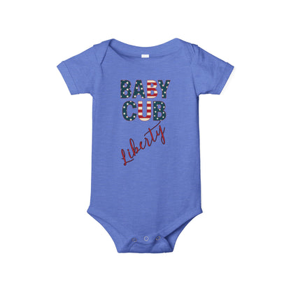 Baby Cub Liberty Bodysuit, Patriotic Baby Shirt for 4th of July, Family Matching Outfits & Summer Celebrations, Independence Day Infant One Piece, Newborn, Free Delivery