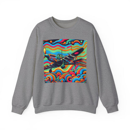 Colorful Retro Airplane Sweatshirt | Vintage Pilot Crewneck | Unisex Aviation Gift