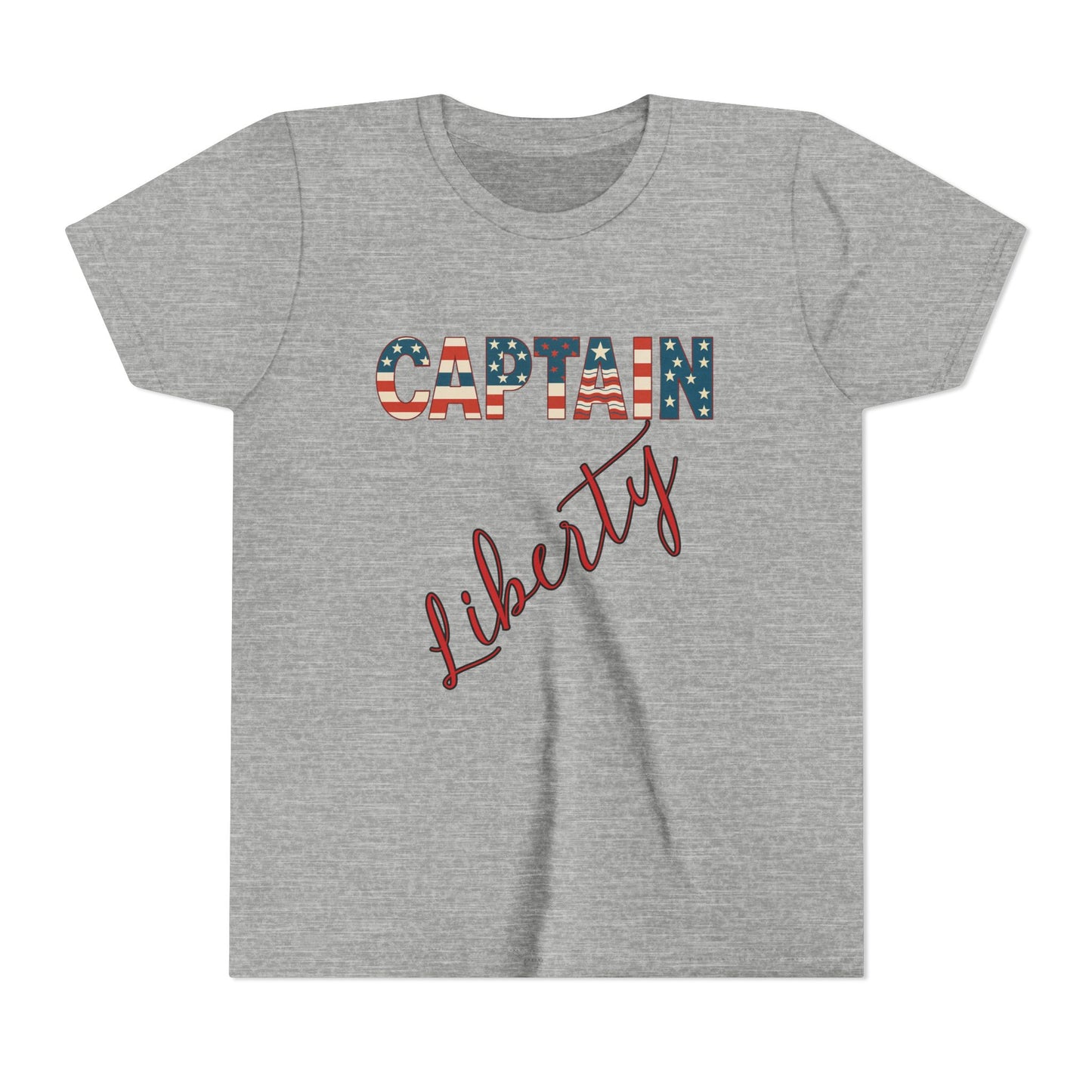 Captain Liberty Youth 4th of July Tee – Patriotic Kids Shirt for Independence Day, Summer BBQs & Family Matching Outfits, Free Delivery, Family Bundle Tee's