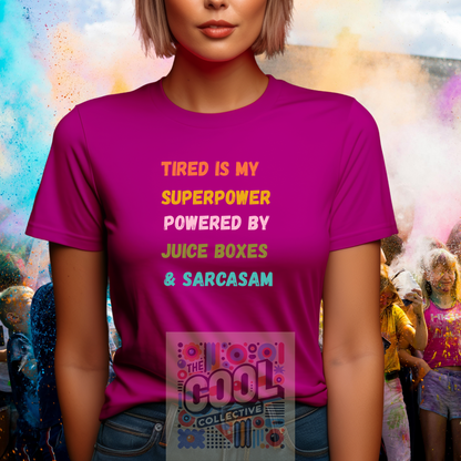 sarcastic juice box powered mom gift t-shirt