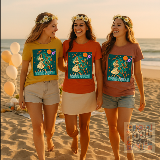 bride squad t-shirt retro sci-fi design