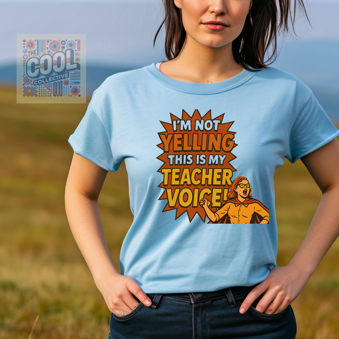 retro comic style teacher voice shirt