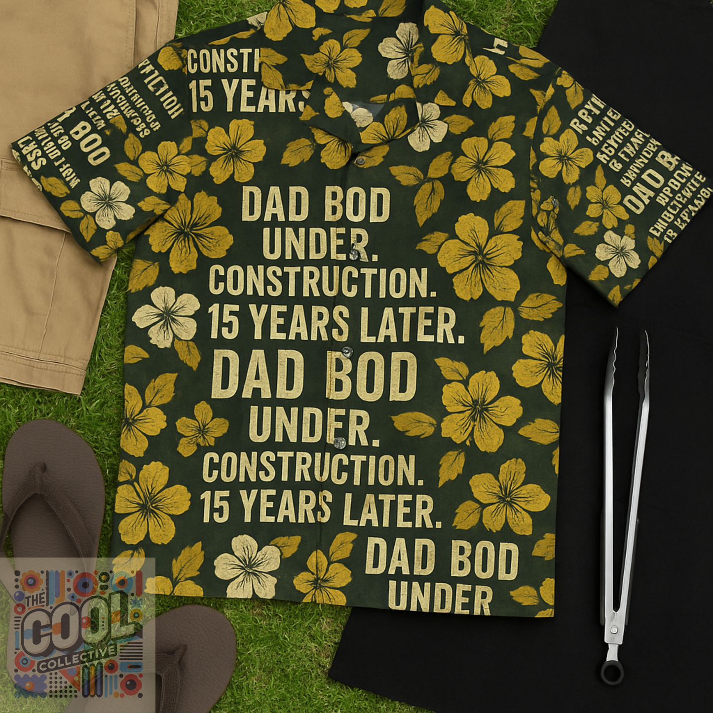 Men’s Hawaiian shirt with vintage floral design and sarcastic dad quote. Perfect summer shirt for BBQs, vacations, and Father’s Day gifts