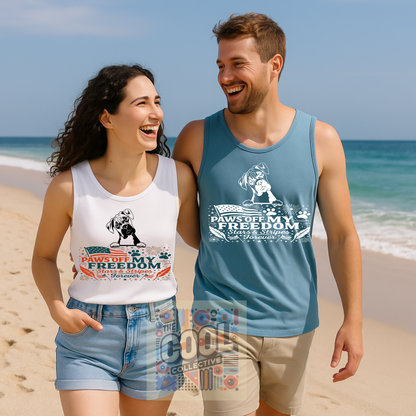 Independence Day tank top for summer, dog lovers, BBQs, and July 4th parties