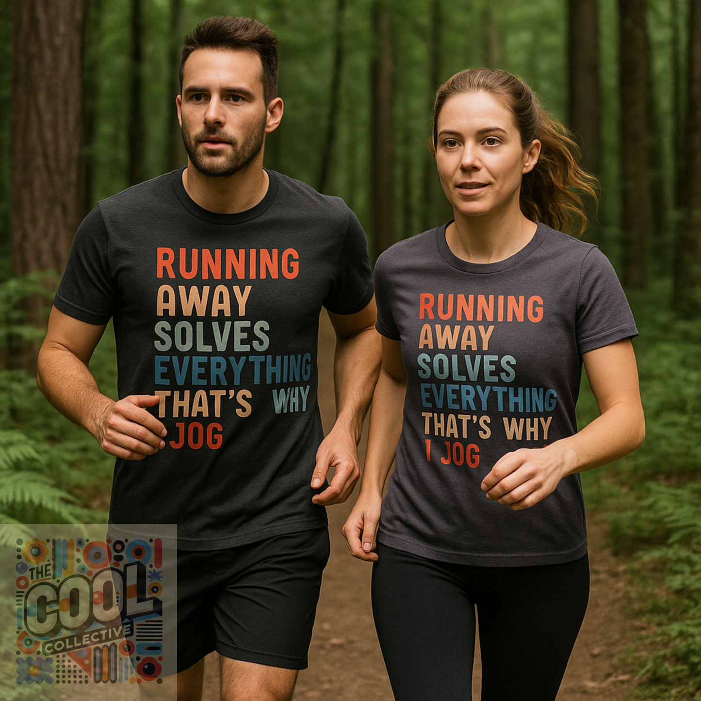 Retro running slogan T-shirt on Bella Canvas 3001