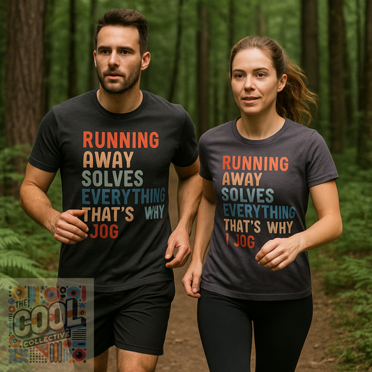 Retro running slogan T-shirt on Bella Canvas 3001