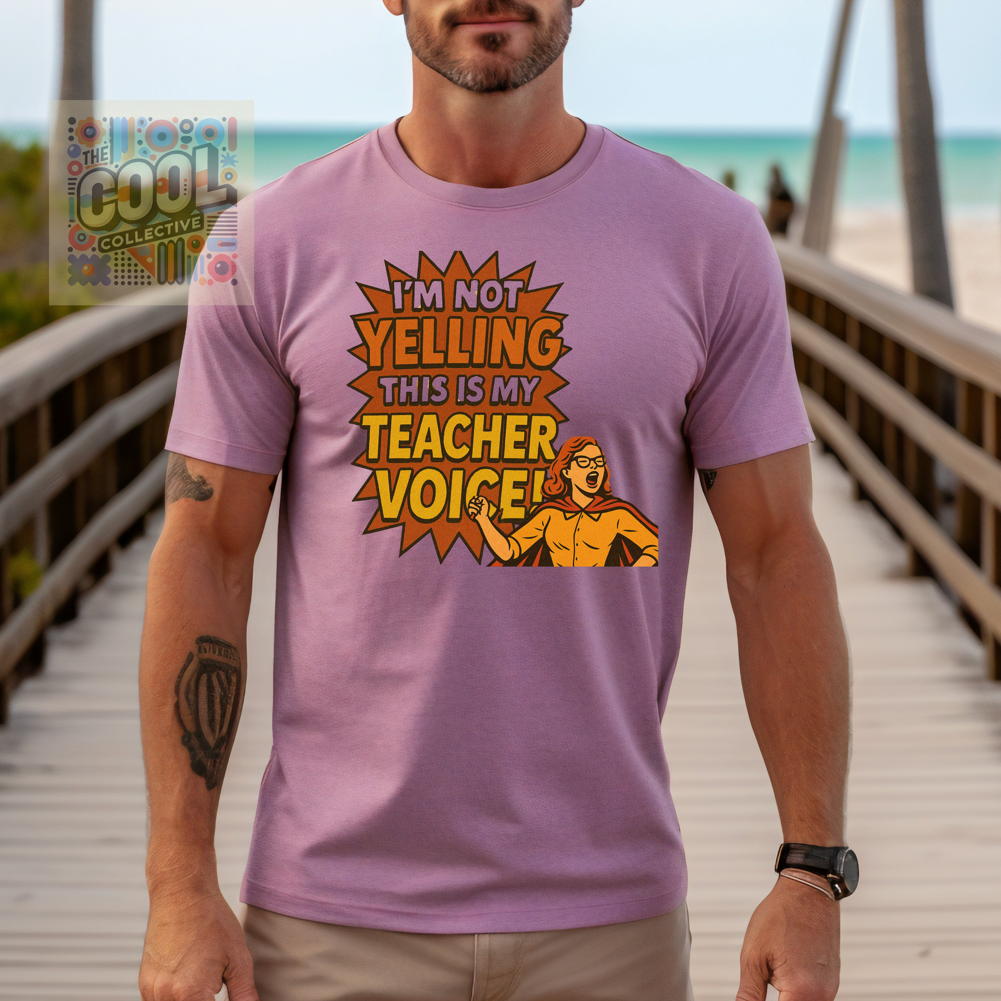 yelling voice teacher tee humor

