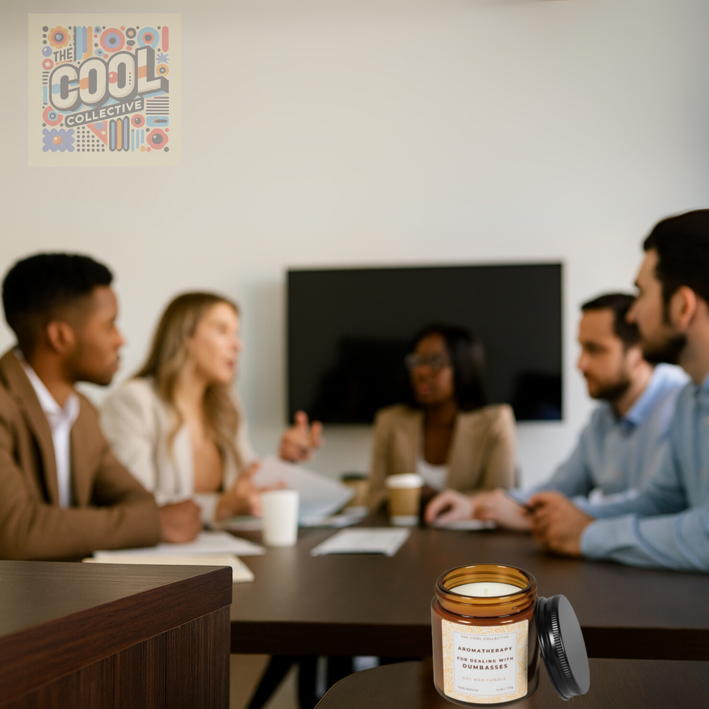 Rude gift candle for coworkers with sarcastic label
