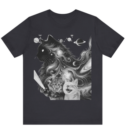 Cats Taking a Selfie T-Shirt – Surreal Interdimensional Cat Lovers Tee | Cosmic Kittycore Unisex Shirt
