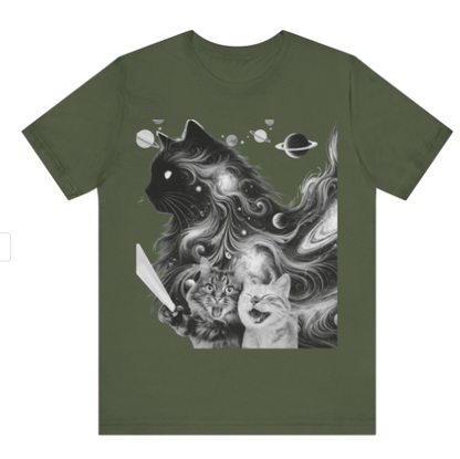 Cats Taking a Selfie T-Shirt – Surreal Interdimensional Cat Lovers Tee | Cosmic Kittycore Unisex Shirt