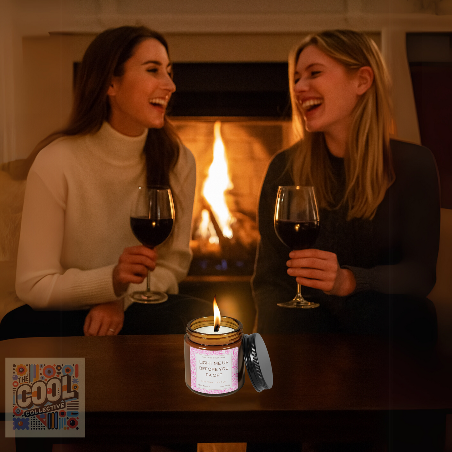 Sassy soy candle gift with funny quote "Light Me Up Before You FK Off"