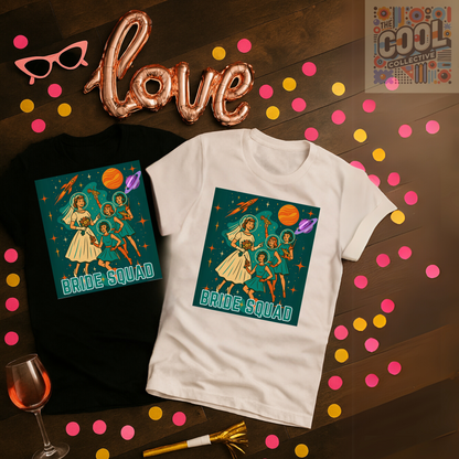 vintage themed space bridal shower tee